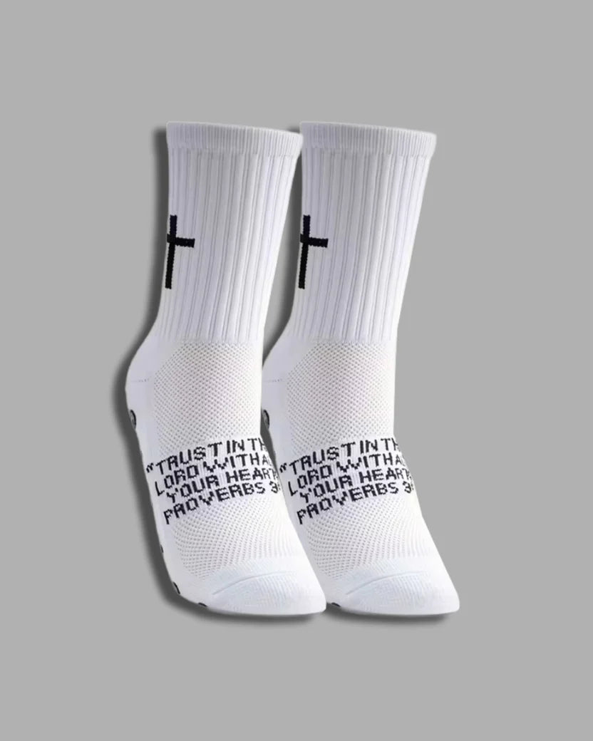 Christian Grip Socks (White)
